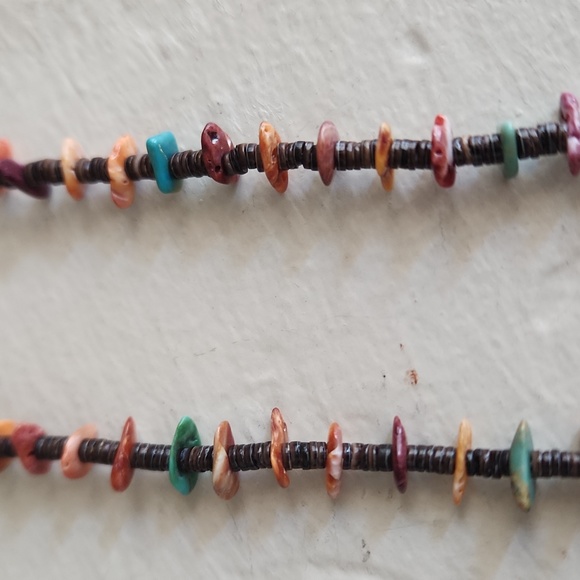 Native American Santo Domingo Handmade Turquoise, Spiny, & Heishi Necklace 💙🧡 - Picture 9 of 16